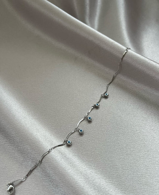 Silver Eye Anklet