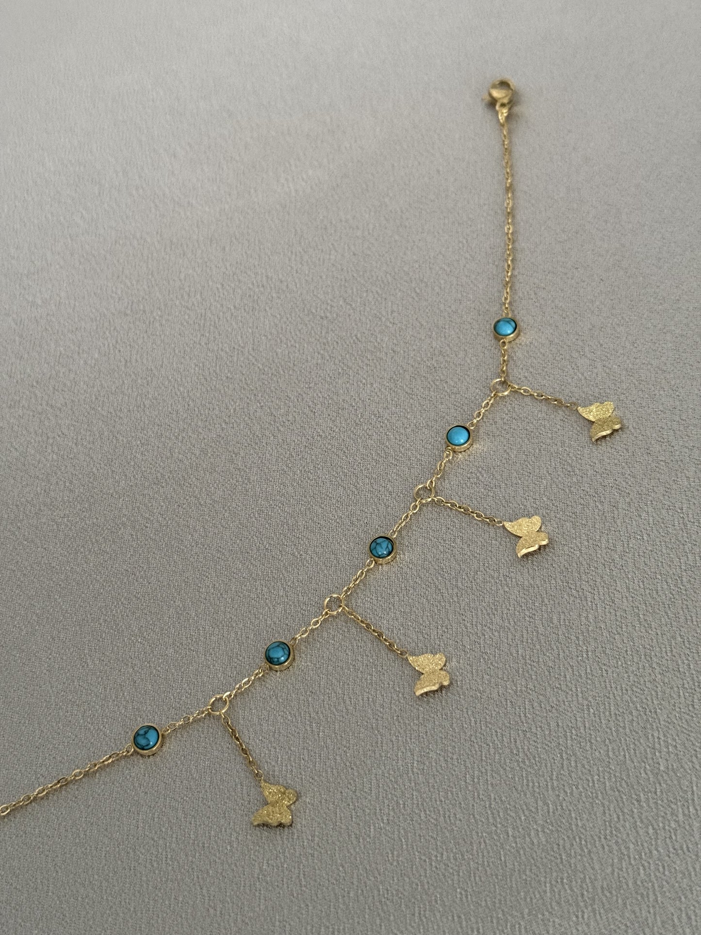 Sandy Butterfly Blue Anklet