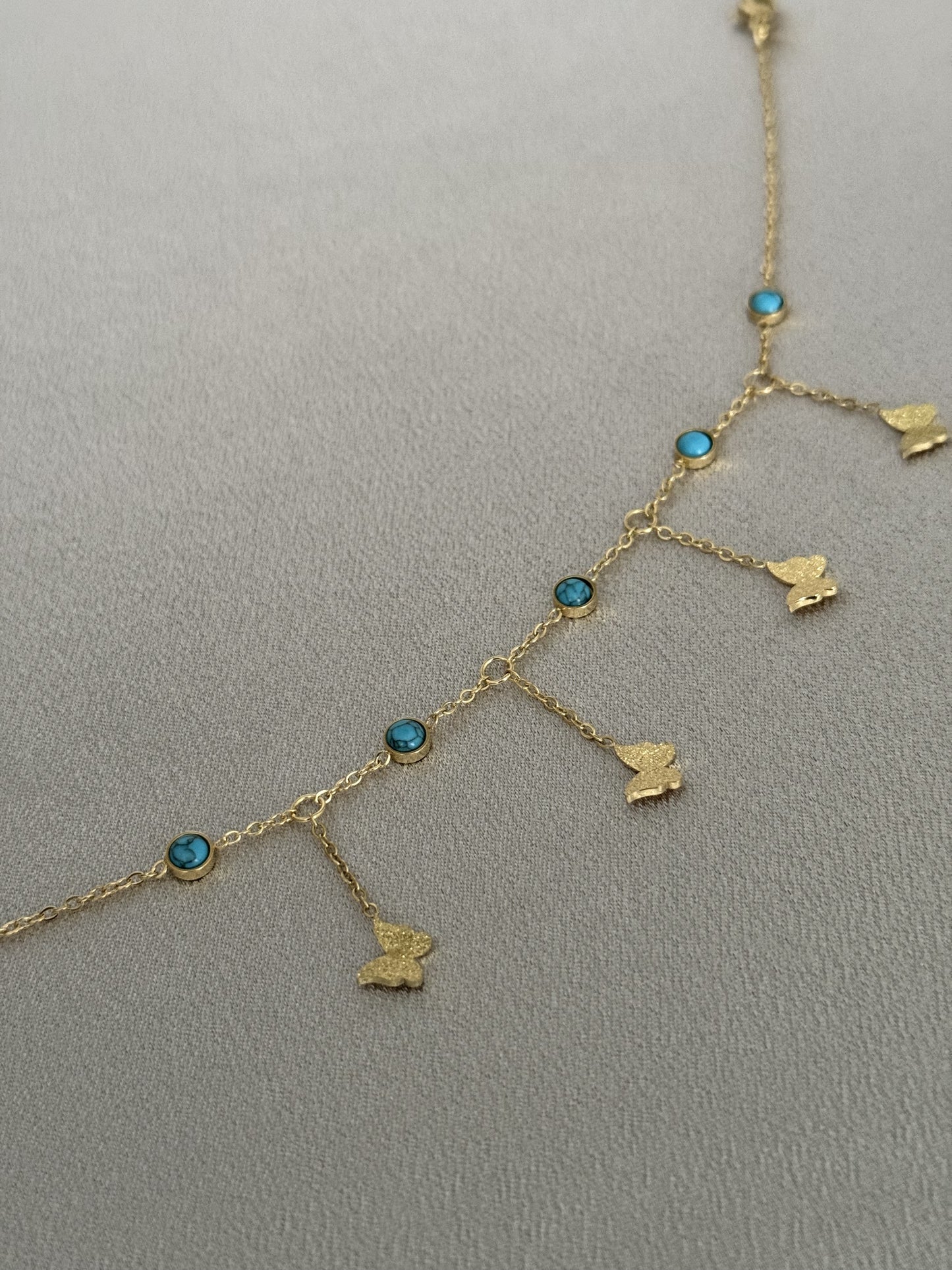 Sandy Butterfly Blue Anklet